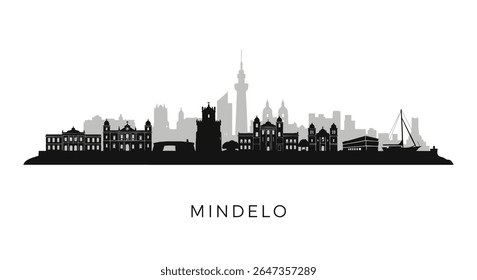 Mindelo Cabo Verde Skyline Vetor Silhueta.