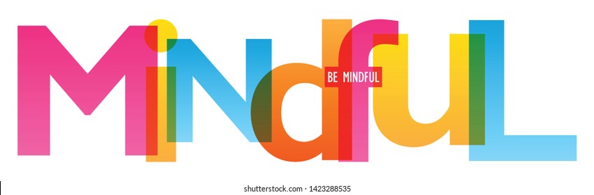 MINDFUL colorful vector concept word typography banner