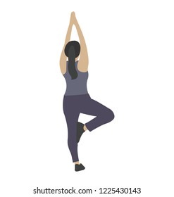 Mindful exercise, yoga flat icon 
