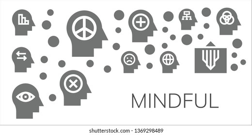 mindful icon set. 11 filled mindful icons.  Simple modern icons about  - Mind