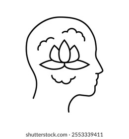 mindful living minimalism lifestyle line icon vector. mindful living minimalism lifestyle sign. isolated contour symbol black illustration