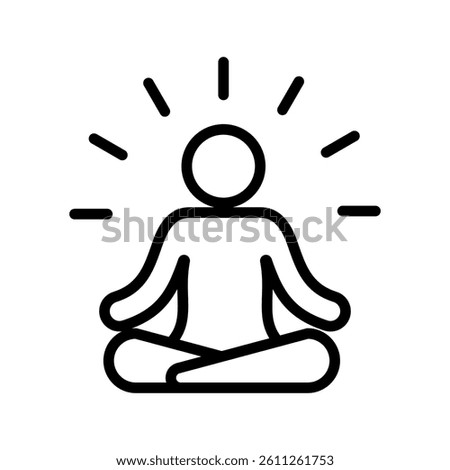 Mindful Mastery Line Vector Illustration On White Background.