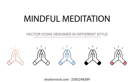 Mindful Meditation icon design with white background stock illustration