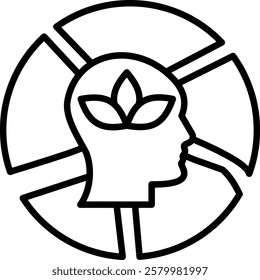 Mindful Mosaic icon line vector illustration