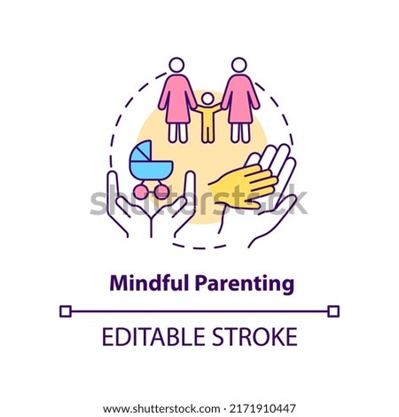 Mindful parenting concept icon. Motivated decision. Benefit of same-sex parenting abstract idea thin line illustration. Isolated outline drawing. Editable stroke. Arial, Myriad Pro-Bold fonts used