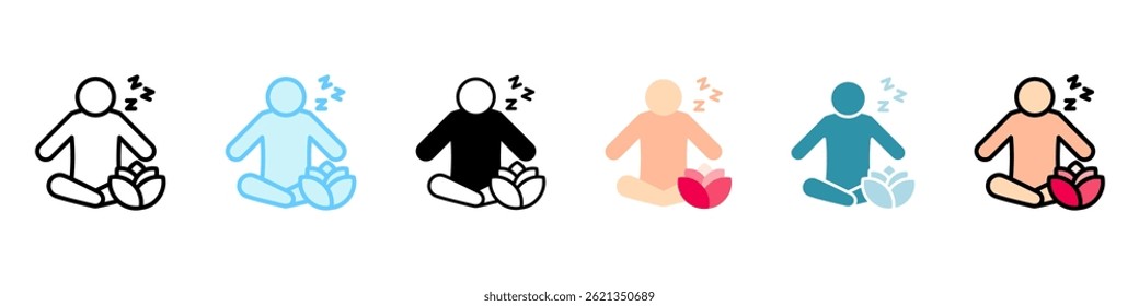 Mindful Rest multi style, mini illustration icon, related to relaxation, spa, wellness and more. Vector EPS 10 for modern concept, print, UI, UX kit, web and app development