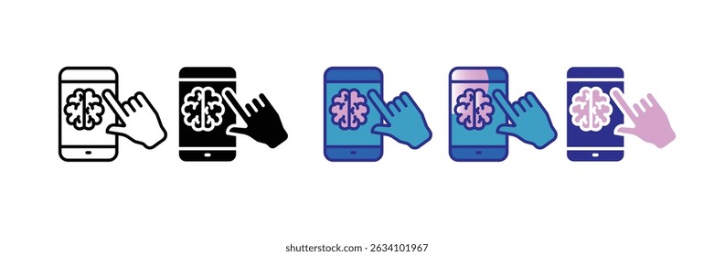 Mindful Scrolling Icon Set Multiple Style Collection