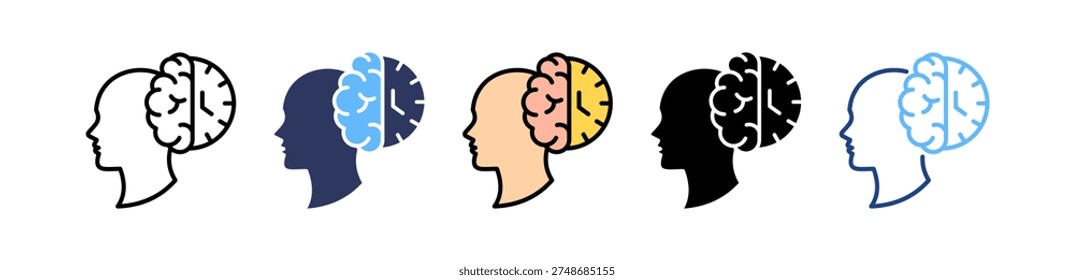 Mindful Time Icon multiple Vector Illustration