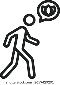 Mindful Walking icon vector image. Suitable for mobile apps, web apps and print media.