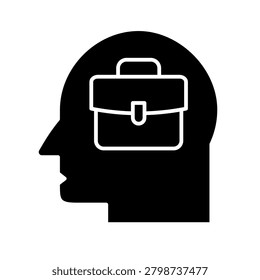 Mindful Working Glyph Flat Vector Icon