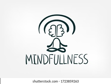 Mindfullness Concept Vector Isolated Doodle Sketch Line Words 