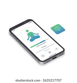 Mindfulness App on Smartphone for Guided Sessions White Background Digital Wellness
