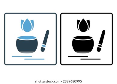 mindfulness bell icon. icon related to meditation. solid icon style. simple vector design editable