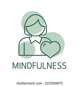 Mindfulness color icon, logo style