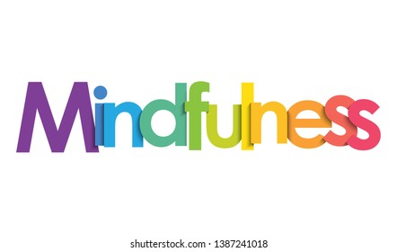 MINDFULNESS colorful vector typography banner