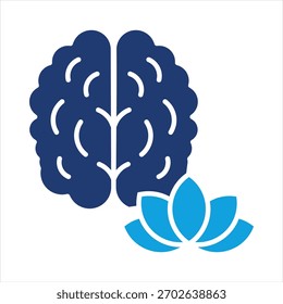 Mindfulness Flat Blue Icon Ilustración vectorial