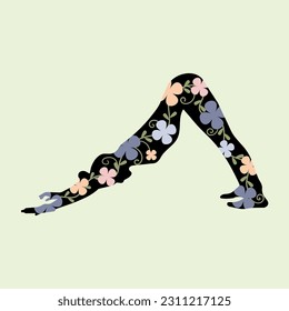 Mindfulness flat vector illustration. Mentally healthy exercise with yoga pose. Spiritual body training knowledge for peaceful, creative, and harmony woman. Intelligent people group learning harmony.