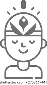 Icono de la cabeza de atención plena que simboliza el enfoque