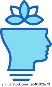 Mindfulness Icon Blue Vector Illustration