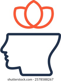 Mindfulness Icon Color Line Vector Illustration