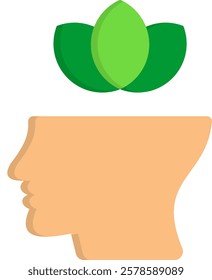 Mindfulness Icon Flat Vector Illustration