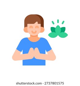 Mindfulness Icon Flat Vector Illustration