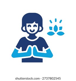Mindfulness Icon Glyph Color Vector Illustration