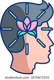 Mindfulness Icon - Lineal Color Style - Social Anxiety Theme