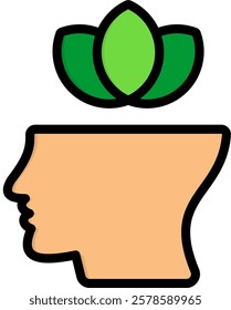 Mindfulness Icon Lineal Color Vector Illustration