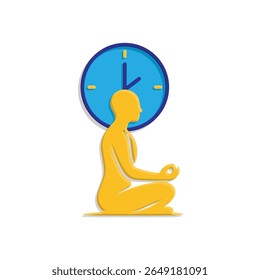 Mindfulness icon. Meditation and yoga. Lotus sitting person with circular aura. lifestyles, meditating, exercise. isometric design style