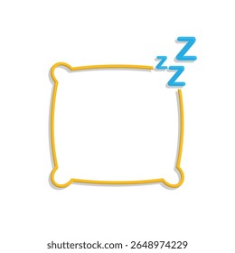 Mindfulness icon. Nap or rest. Pillow with letter Z. mental health. mixed design style