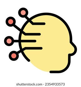 Mindfulness icon outline vector. Mind health. Balance energy color flat