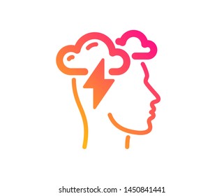 Mindfulness icon. Psychology sign. Cloud storm symbol. Classic flat style. Gradient mindfulness stress icon. Vector