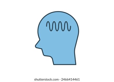 Mindfulness icon. icon related to mental health. suitable for web site, app, user interfaces, printable etc. flat line icon style. simple vector design editable