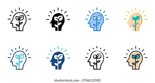 Mindfulness icon set multiple style collection vector illustration 
