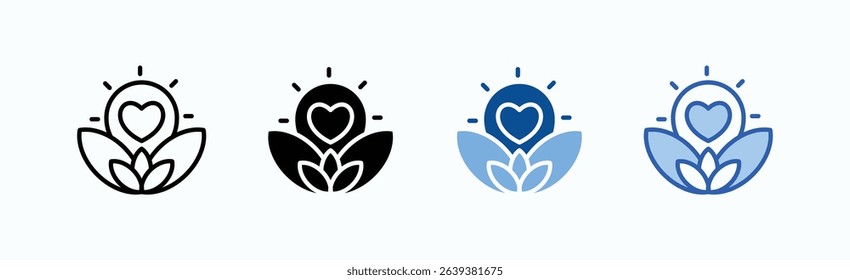 Mindfulness icon sheet multiple style collection isolated vector