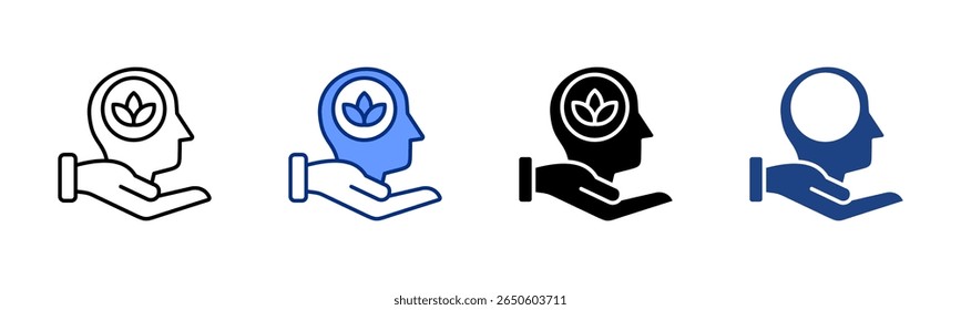 Mindfulness icon sheet multiple style collection