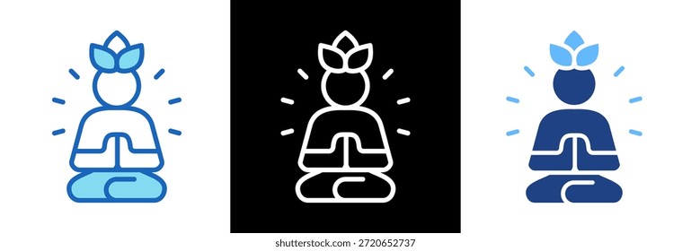 Mindfulness Icon triplestyle Vector Illustration