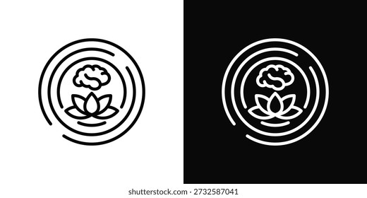 Estilo De Fundo Branco E Preto Do Ícone Mindfulness