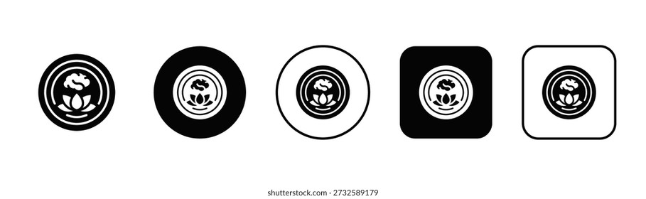 Mindfulness Icon White And Black Background Style