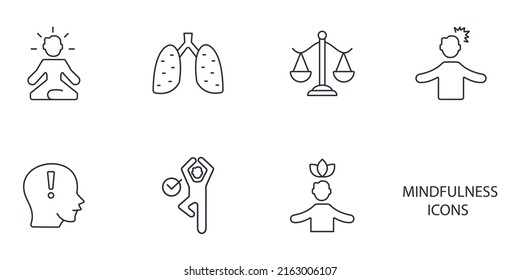 mindfulness icons  symbol vector elements for infographic web