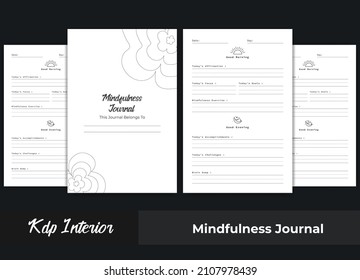 Mindfulness Kdp Interior Journal; Gratitude Journal kdp interior, Amazo kdp, Planner