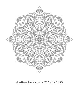 Mindfulness Mandala for coloring book page vector file