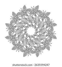 Mindfulness Mandala template Coloring Book Page. Easy Mandala Coloring Book Pages for Adults to Relax, Experiences Give Relief. Resizeable Vector File