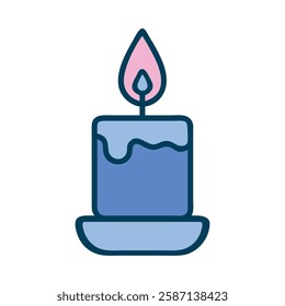 Mindfulness Meditation candle flame blue illustration