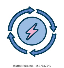 Mindfulness Meditation energy cycle blue illustration