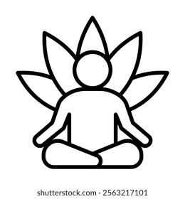 Mindfulness Meditation icon line vector illustration