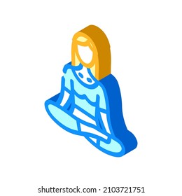 mindfulness meditation isometric icon vector. mindfulness meditation sign. isolated symbol illustration