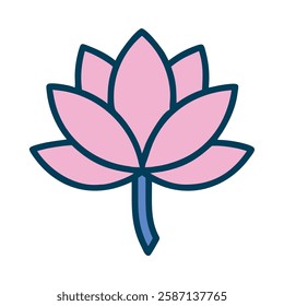 Mindfulness Meditation lotus flower blue illustration