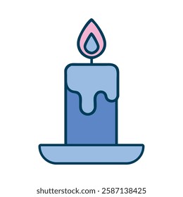 Mindfulness Meditation melting candle blue illustration